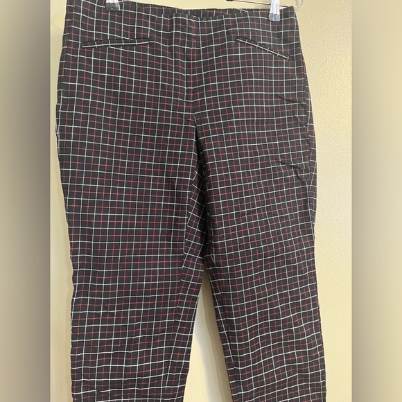 J Jill Womens Navy Blue Ted Plaid Ankle Pants Stretchy size 6 - Picture 4 of 13